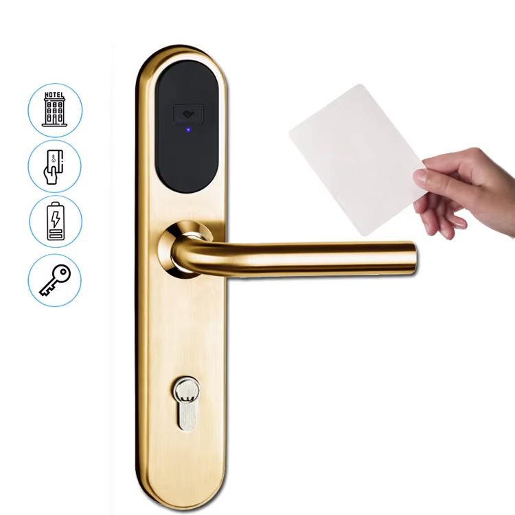 Gold Online RFID Card TTlock Electronic Hotel Lock