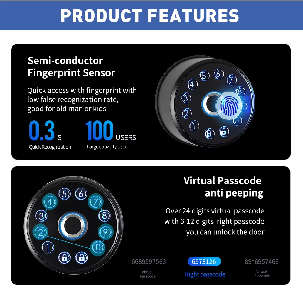 TTlock Physical button Smart Deadbolt Door Lock