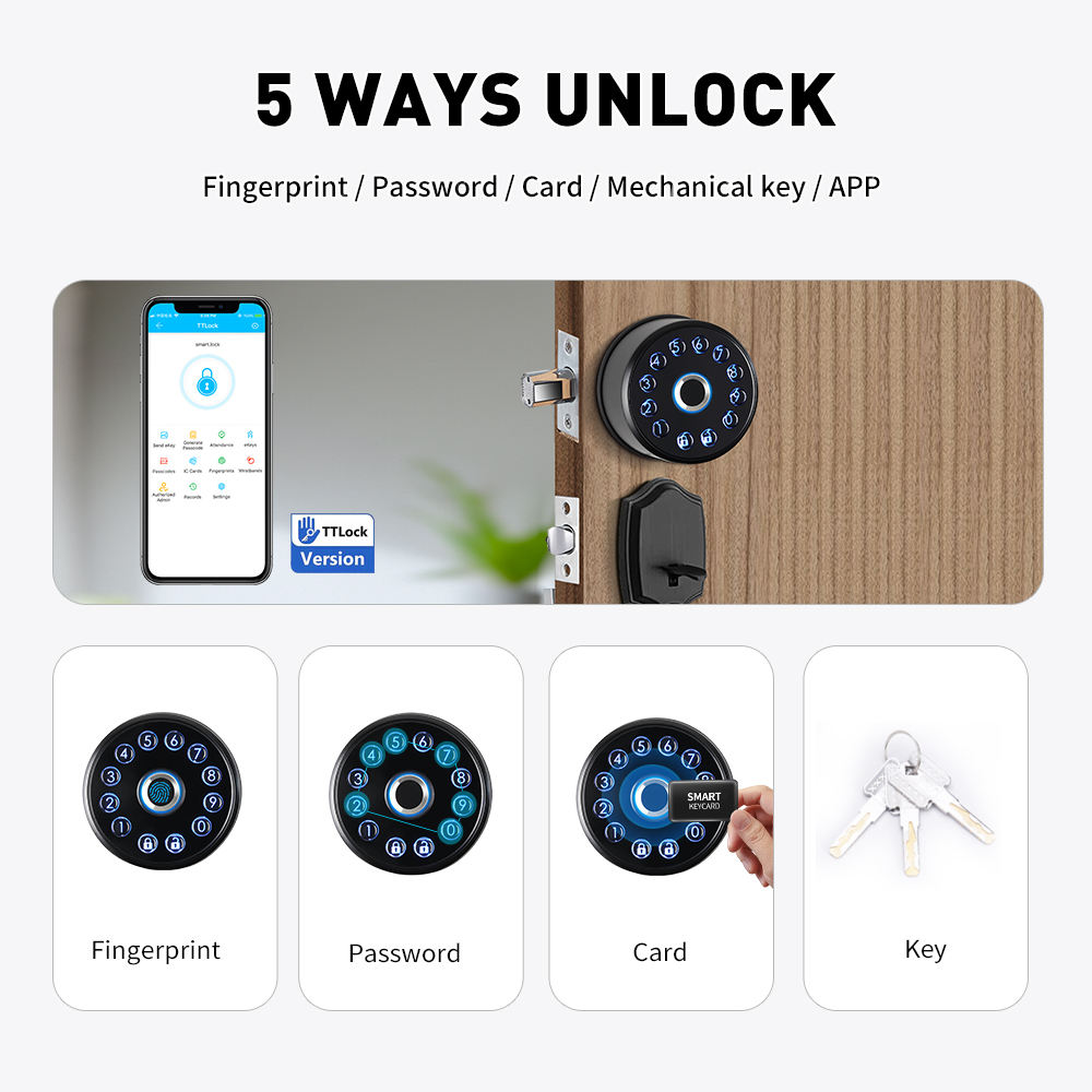 TTlock Physical button Smart Deadbolt Door Lock