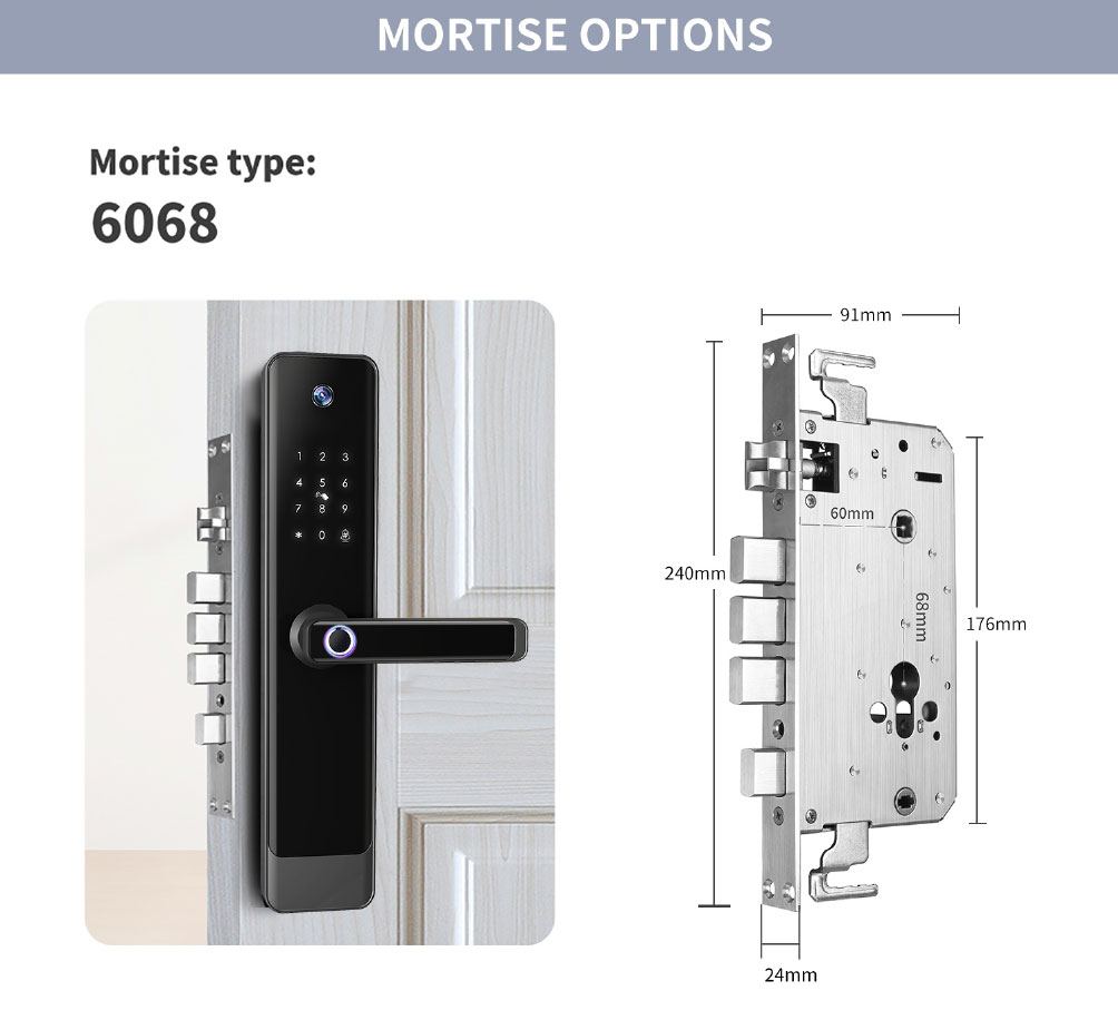 Fireproof Silver Camera Display Entrance door lock - 图片 6