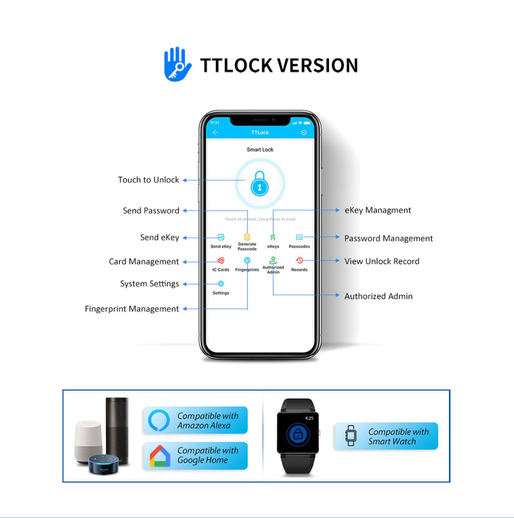Main Door Passage Mode Smart Lock 