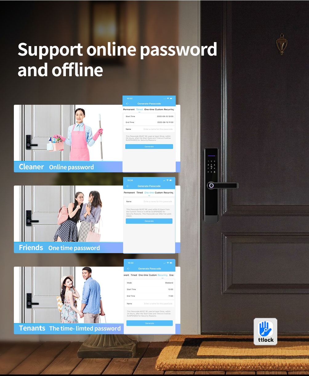 Main Door Passage Mode Smart Lock 