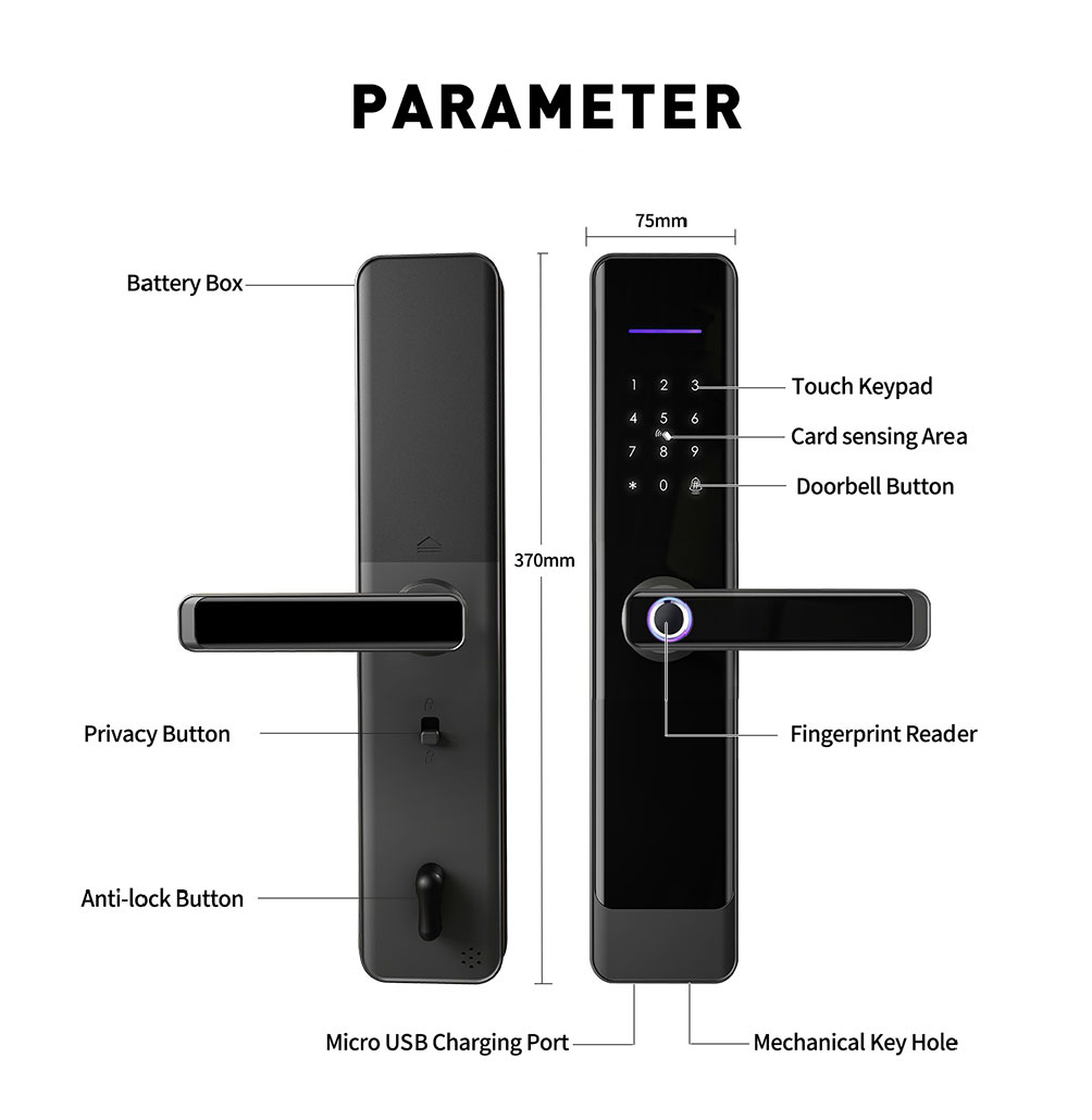 Main Door Passage Mode Smart Lock 