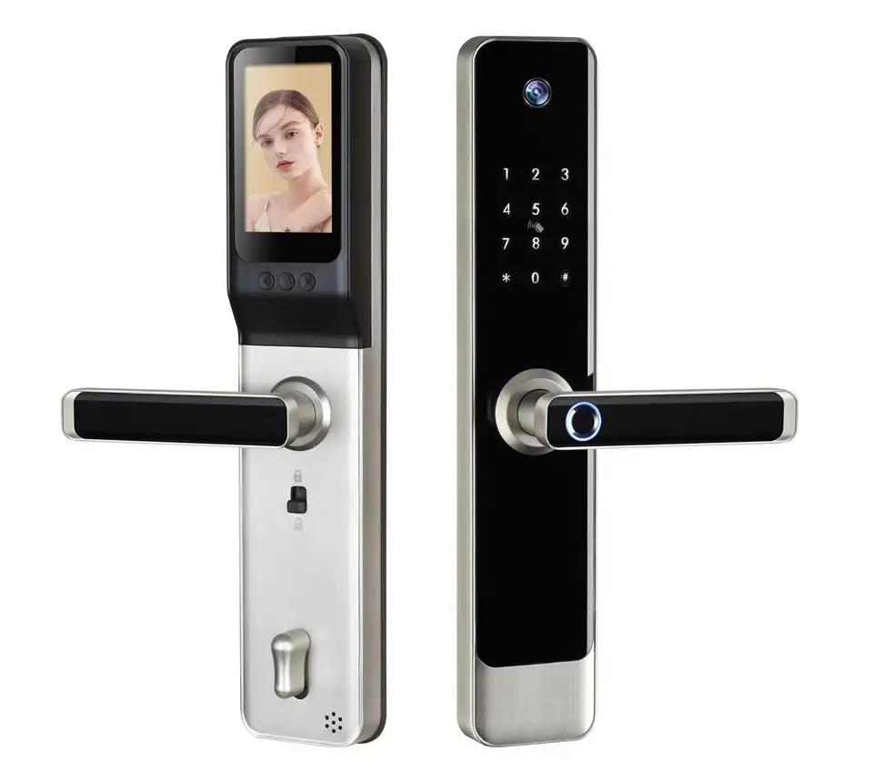 Fireproof Silver Camera Display Entrance door lock