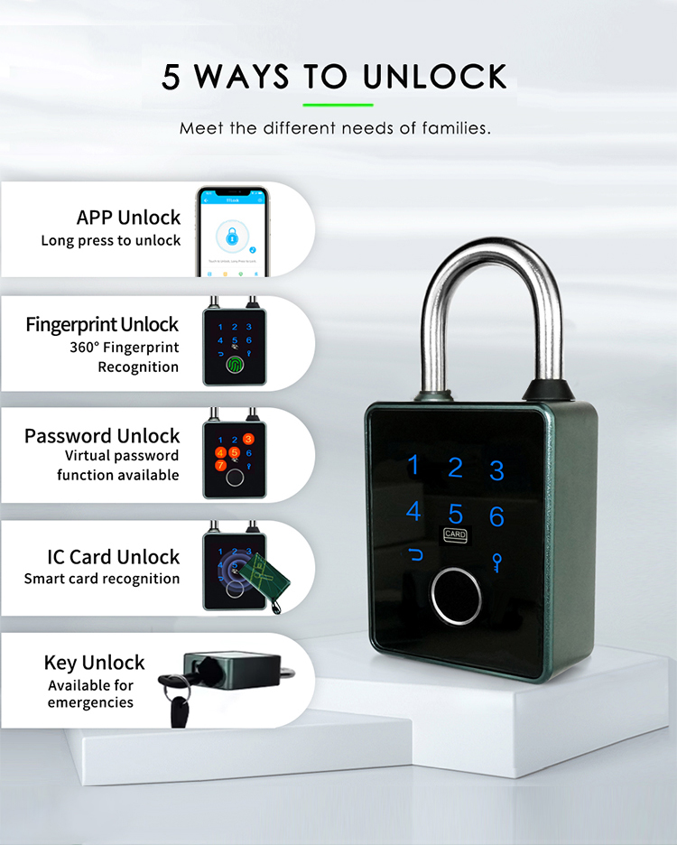 TTlock fingerprint waterproof padlock