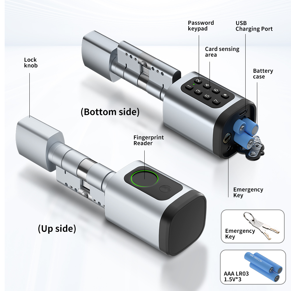 Digital fingerprint cylinder lock