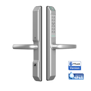 White waterproof big angle unlock handle smart lock