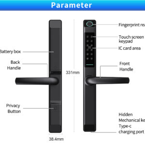 White ttlock tuya Smart UPVC Sliding door lock
