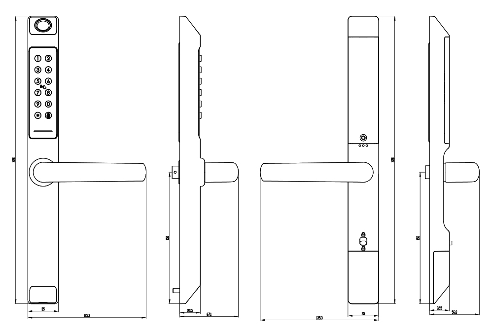 White ttlock tuya Smart UPVC Sliding door lock - 图片 7
