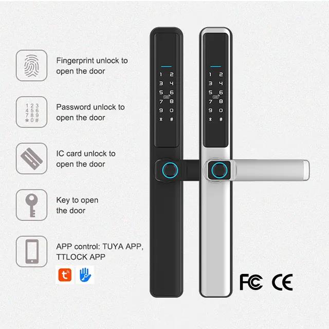 Fingerprint tuya ttlock Handle Smart Sliding Lock - 图片 5