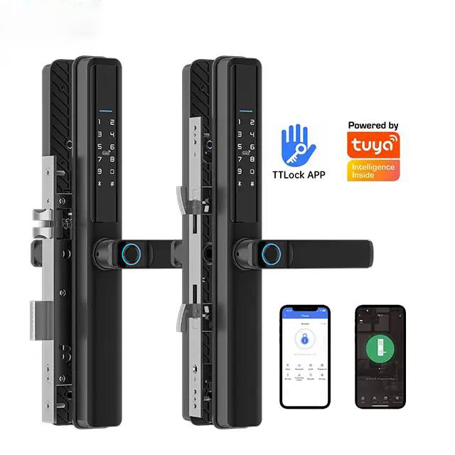 Fingerprint tuya ttlock Handle Smart Sliding Lock - 图片 4