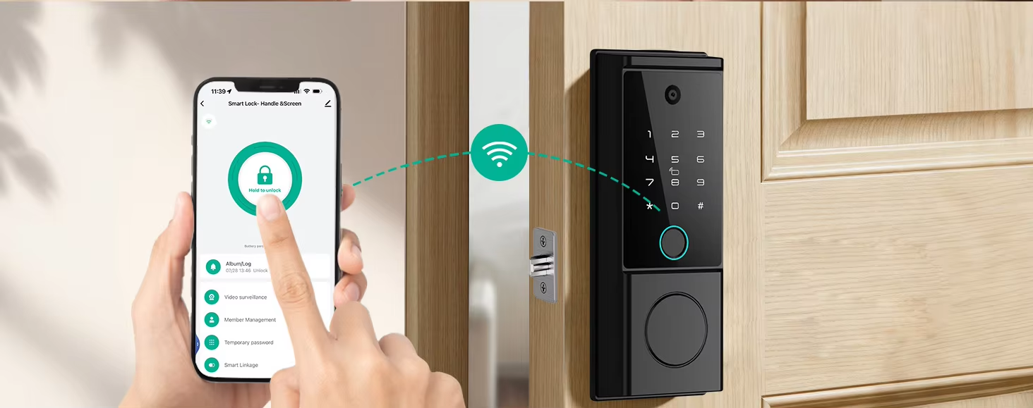 Camera lithium battery tuya wifi Deadbolt Lock - 图片 3