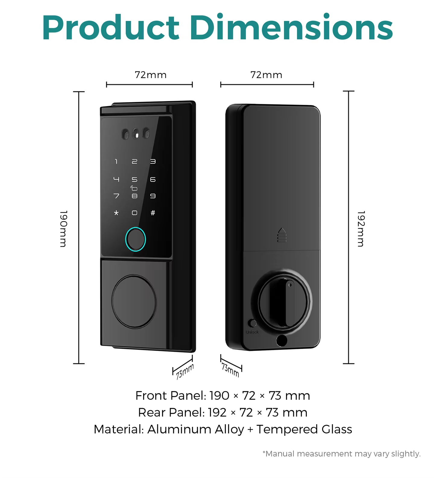 Camera lithium battery tuya wifi Deadbolt Lock - 图片 2