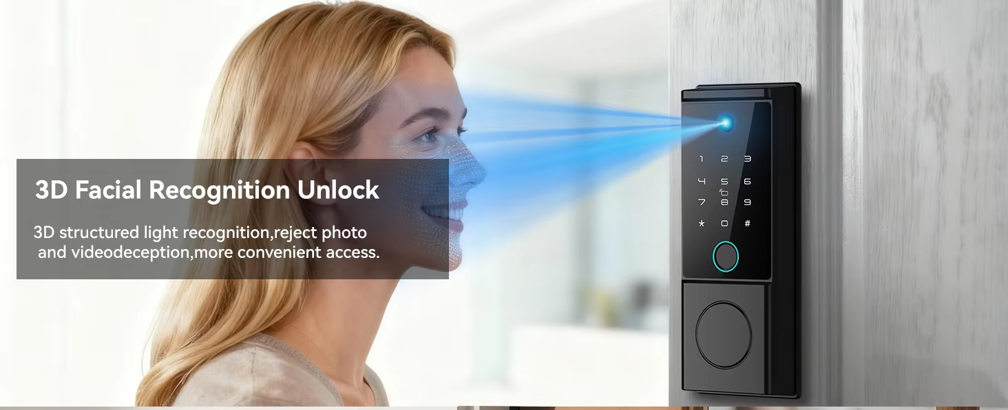 Camera lithium battery tuya wifi Deadbolt Lock - 图片 5