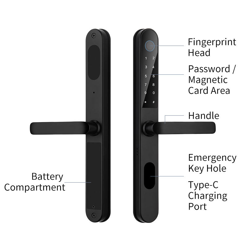 Euro 92mm mortise slim smart lock