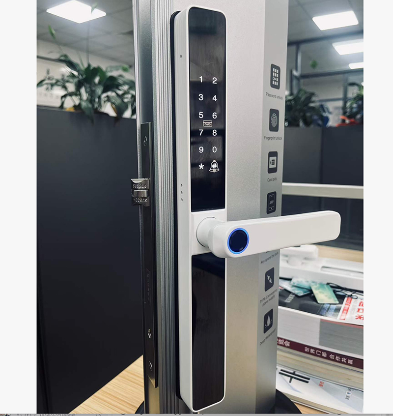 White ttlock tuya narrow smart lock