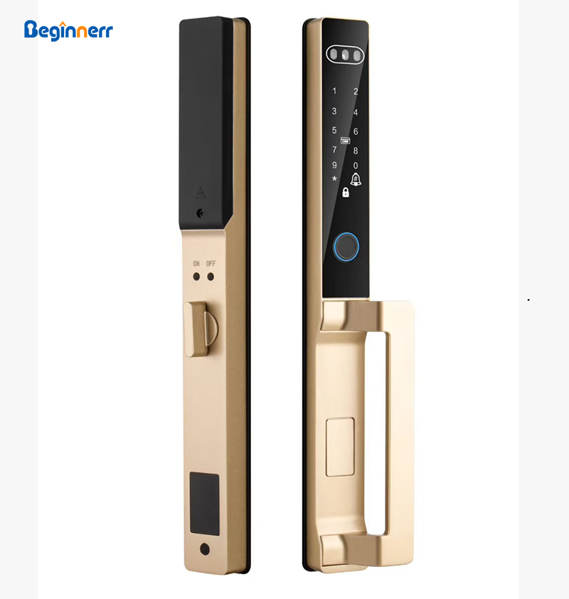 Face Fingerprint Ttlock Tuya Narrow handle Lock